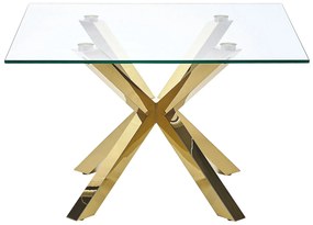 Konferenčný stolík so sklenenou doskou zlatý STARLIGHT Beliani