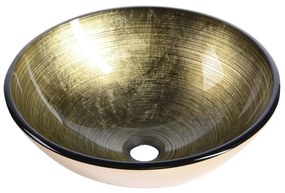 Sklenené okrúhle umývadlo v zlatej farbe ø 42 cm Fianna – Sapho