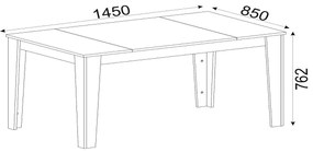 Dizajnový jedálenský stôl Sakeena 145 cm čierny