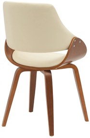 Jedálenská stolička Vangale - koženka - Orech / Krémová