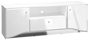 TV STOLÍK CRISTINE BIELY LESK + ZRKADLO 160 cm