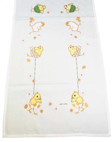 Veľkonočný obrus Kuriatka žlté 40x110cm