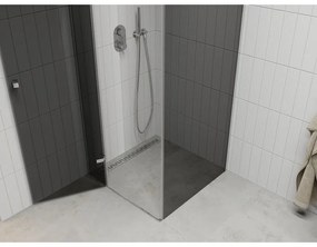 Mexen Roma, sprchovací kút 80 (dvere) x 80 (stena) cm, 6mm šedé sklo, chrómový profil, 854-080-080-01-40