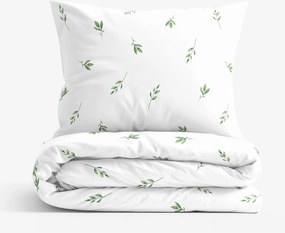 Goldea bavlnené posteľné obliečky - olivové lístky 140 x 200 a 70 x 90 cm