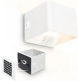 Briloner 3879016 - LED nabíjateľné nástenné svietidlo s pohybovým senzorom BORRA LED/1,5W/5V 3600 mAh biela