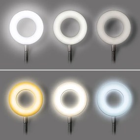 Solight WO66-B- LED Stmievateľná stolová lampa s klipom LED/8W/230V 3000/4000/5000K čierna