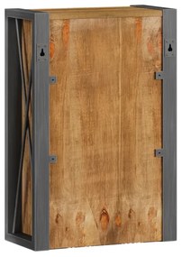furniture-nabytek.cz - Masívna nástenná skrinka Detroit z recyklovanej borovice a kovu, lakovaná, hnedá – 40×20×60 cm