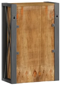 furniture-nabytek.cz - Masívna nástenná skrinka Detroit z recyklovanej borovice a kovu, lakovaná, hnedá – 40×20×60 cm