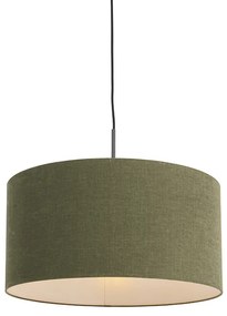 Závesné svietidlo čierne so zeleným tienidlom 50 cm - Combi 1
