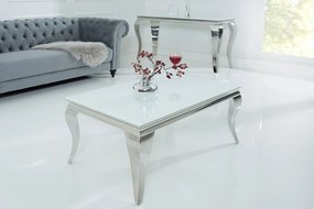 Bighome - Konferenčný stolík BARROCK 100 cm - strieborná, biela