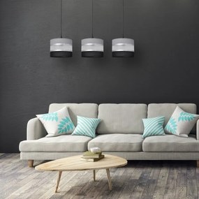 Luster na lanku HELEN 3xE27/15W/230V čierna/šedá/strieborná