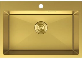 Mexen Solix, 1-komorový nerezový drez 650 x 450 mm, brúsená zlatá, 6403651000-55