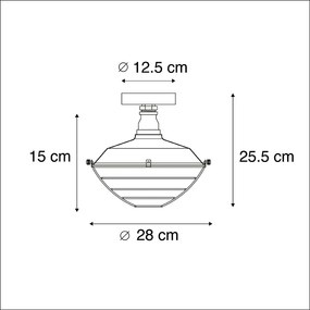 Priemyselné stropné svietidlo starožitné striebro 25,5 cm - kurz