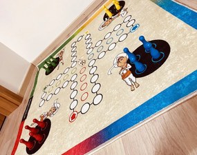 Ayyildiz, Aladinovo Človeče nehnevaj sa + figúrky a kocka, kusový koberec, 100x100, viacfarebná, detská izba