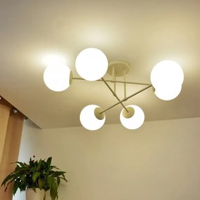 Prisadené stropné svietidlo MOON 6xE27/15W/230V krémové