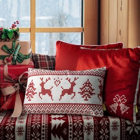 VIANOČNÁ DEKORAČNÁ OBLIEČKA NA VANKÚŠ NOEL 1KS 45X45 CM ČERVENÁ