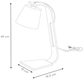 Lucide 06502/81/31 - Stolná lampa NORDIC 1xE14/40W/230V biela