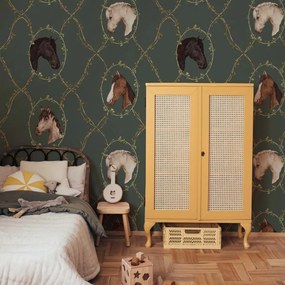 Tapeta koňa zelená 280x100 cm