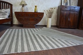 Exteriérový Obojstranný Koberec SIZAL DOUBLE 29203/092 Pásky sivý/čierny