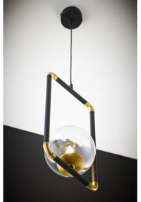 Jupiter 2023 - Luster na lanku ZAFRA 1xG9/10W/230V čierna/zlatá/číra