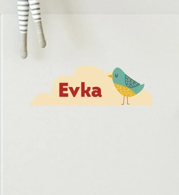 interesi  Menovka Vtáčik v tyrkysovej farbe 15 x 5 cm