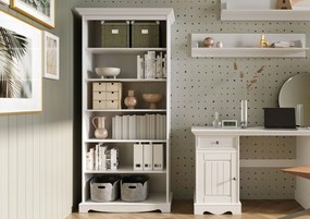 PROXIMA.store - Rustikálna drevená knižnica - BELLUNO ELEGANTE FARBA: biela