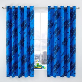 Čierny/modrý detský záves 2 ks 168x183 cm Game Over – Catherine Lansfield