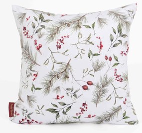 Vianočná obliečka na vankúšik Velvet 40 × 40 cm - Cezmíny biele