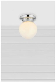 Biele/v striebornej farbe stropné svietidlo so skleneným tienidlom Ronda – Markslöjd