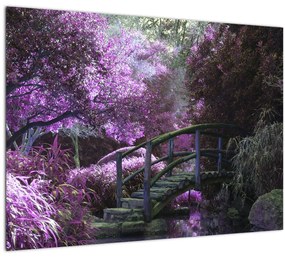 Sklenený obraz - Mystická záhrada (70x50 cm)