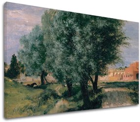 Obraz na plátne Adolph Menzel - Stavenisko s vŕbami | rôzne rozmery