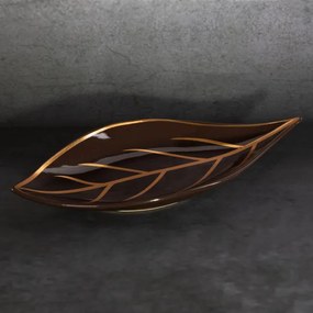 Dekoračný podnos ALISMA 2 1 hnedý / zlatý