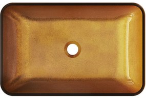 Mexen Megan, sklenené umývadlo na dosku, 56 x 36 cm, zlatá, 24135650