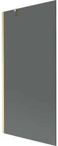 Mexen Next, 1-krídlová vaňová zástena 90 x 150 cm, 6mm šedé sklo, zlatá matná, 895-090-000-00-40-55