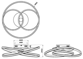 Globo 67183-40G - LED Prisadený luster GLYXAR LED/40W/230V zlatá/čierna