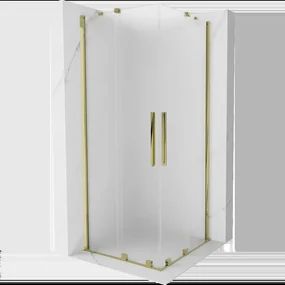 Mexen Velar Duo sprchovací kút posuvný 90 x 90 cm, matný, zlatý - 871-090-090-32-50