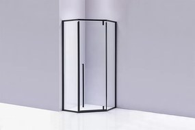 BPS-koupelny Päťuholníkový sprchový kút BS07B 90x90 čierna/transparent - bez vaničky