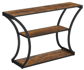 Konzolový stolík VASAGLE v priemyselnom štýle 3 police LNT089B01