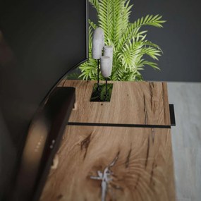 TV STOLÍK SANTINO DUB FLAGSTAFF + ČIERNY + NOŽIČKY 158 cm