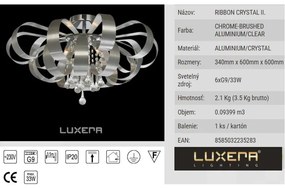 Krištáľ stropnica aluminium LUXERA 64410 RIBBON Ø60 40W