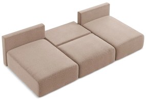 Svetlohnedá rozkladacia/s úložným priestorom rohová pohovka Kalena – Makamii