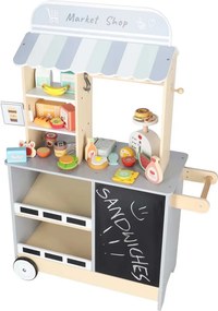 KIK Drevený trhový stánok Food Truck s kockovačom