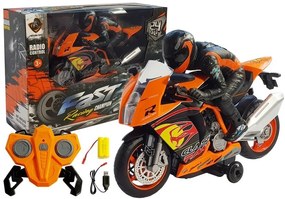 LEAN TOYS Motocykel 2.4G RC - oranžový