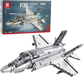 LEAN Toys Konštrukčné bloky stíhacie lietadlo F-35 Lightning II sivé 1490 ks