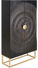 Madeira skrinka čierna 76x140 cm