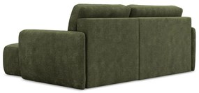 Zelená ženilková rozkladacia/s úložným priestorom rohová pohovka (pravý roh/s leňoškou) Lilo – Makamii