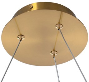ZÁVĚSNÁ LAMPA KRUH LED XXL PRŮM.100 CM OCEL MOSAZ AKRYL.