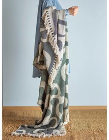 Čierna/béžová deka z recyklovanej bavlny 130x160 cm Salobre – Bloomingville