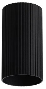 Minimalistické bodové svietidlo Lucas Ribbed Tube 10 čierna