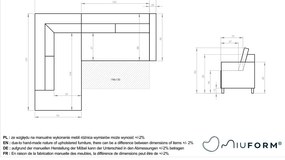 Tmavomodrá menčestrová rozkladacia rohová pohovka (ľavý roh) Lofty Lilly – Miuform